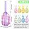 24 PCS Easter Eggs Hanging Ornaments, Buffalo Plaid Dots Easter Hanging Eggs Decorations, Colorful Decorative Baubles Ornaments, Spring Farmhouse Tree Ornaments Basket Filler Decor